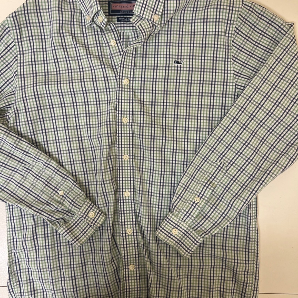 Vineyard Vines Plaid Button Down Shirt Boys Large (Youth)
